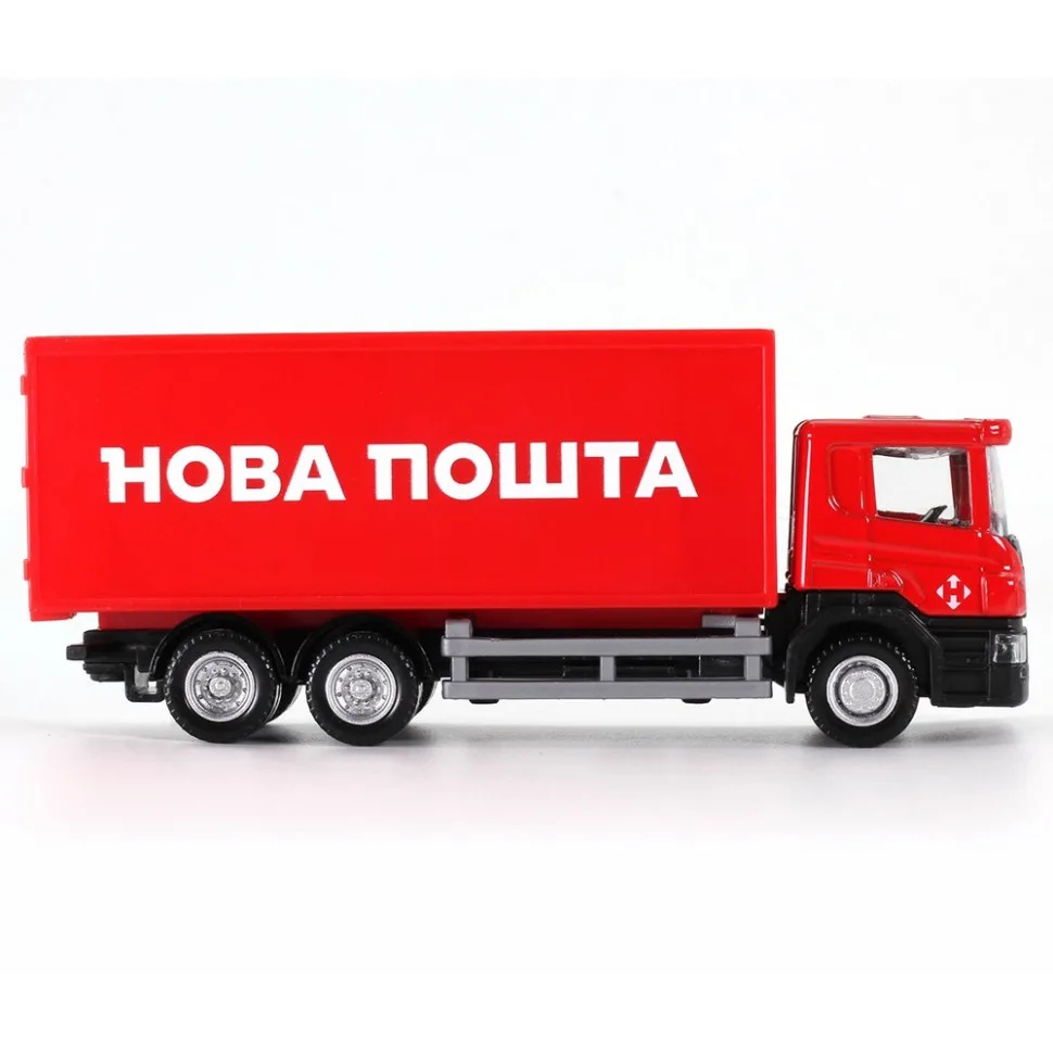 Автомодель дитяча металева 1:64 Scania Нова Пошта червона