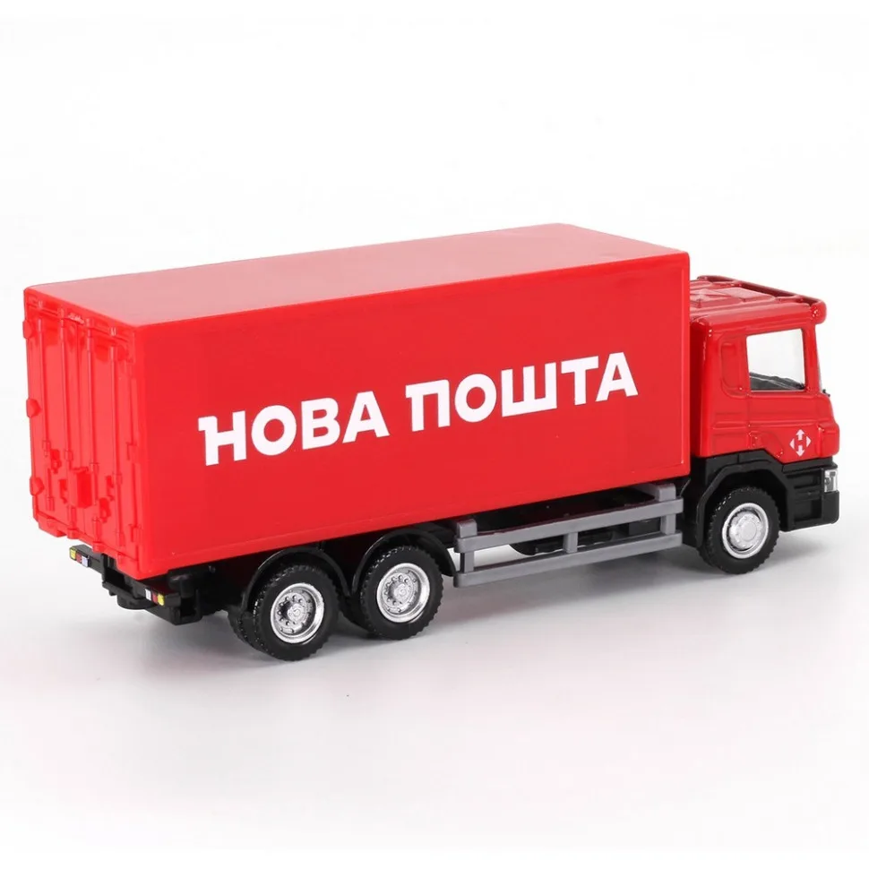 Автомодель дитяча металева 1:64 Scania Нова Пошта червона