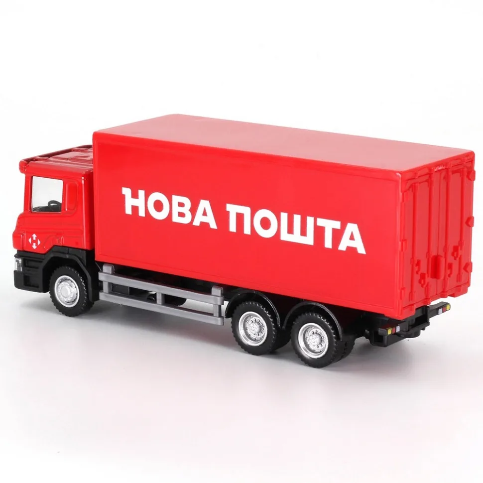 Автомодель дитяча металева 1:64 Scania Нова Пошта червона