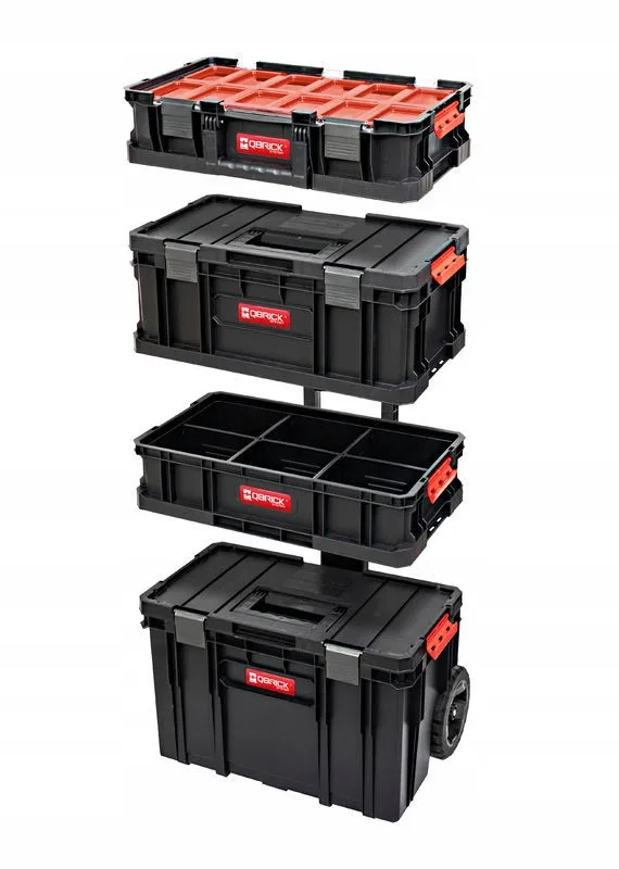Набір ящиків для інструментів Qbrick пластик чорний 535х390х820 мм 6 в 1