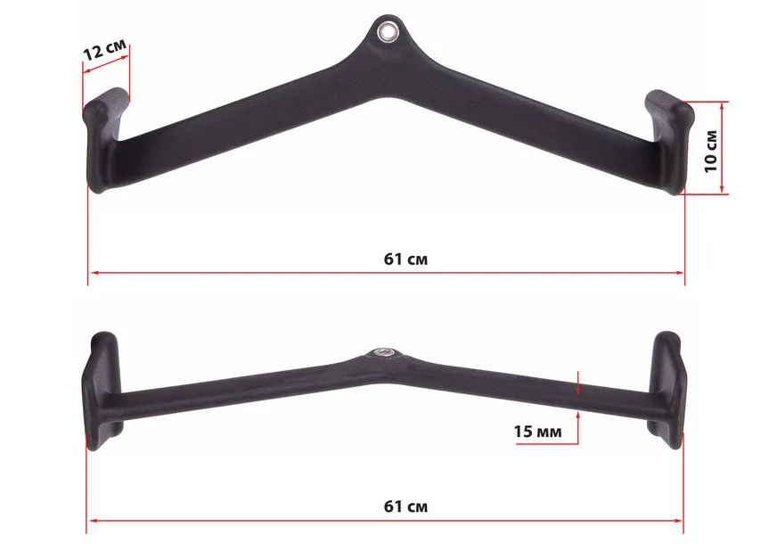 Ручка для тяги EasyFit сталь 61 см чорна