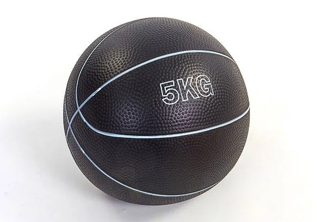 Медбол EasyFit гумовий 5 кг 20 см Чорний