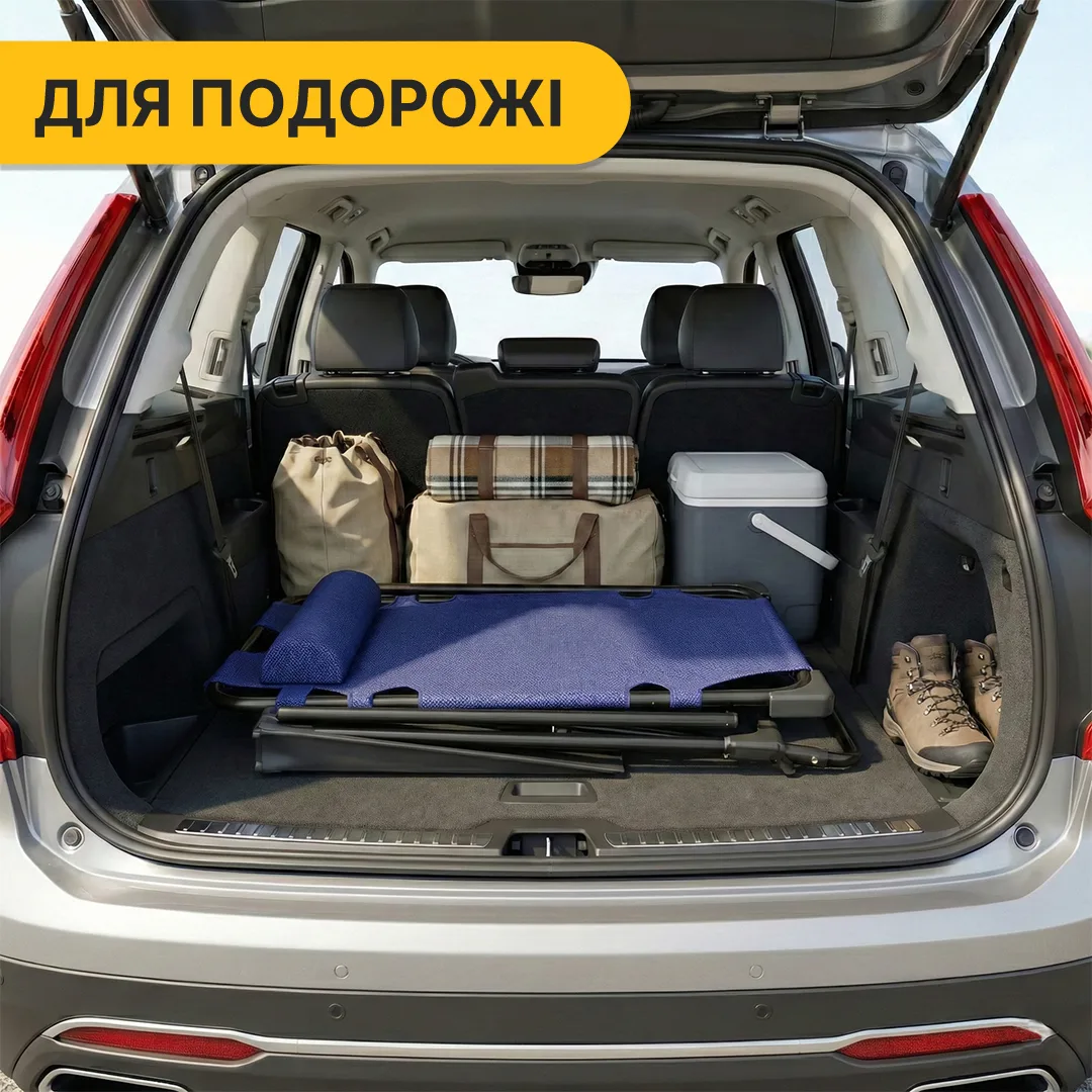 Розкладне крісло-ліжко LEOBRO Сталева труба 175х66х77 см Темно-синій