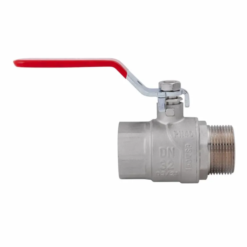 Кран кульовий 1 1/4" ВЗ латунний нікельований Thermo Alliance Forte 174х56х96 мм