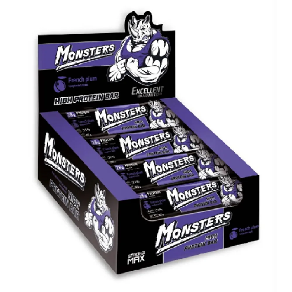 Протеїновий батончик Monsters 80 г 28 г білка Вишня