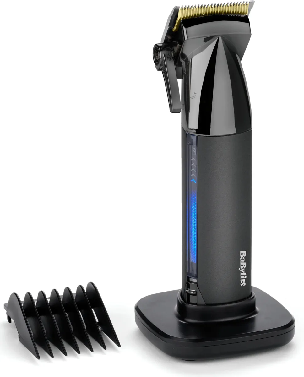 Машинка для стриження Babyliss Super-X Metal Series, акумуляторна, 12 насадок, сталь з графітовим покриттям, чорна.