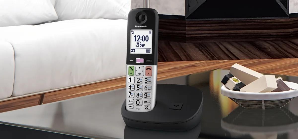 Радіотелефон DECT Panasonic KX-TGU410UCB, чорно-сріблястий