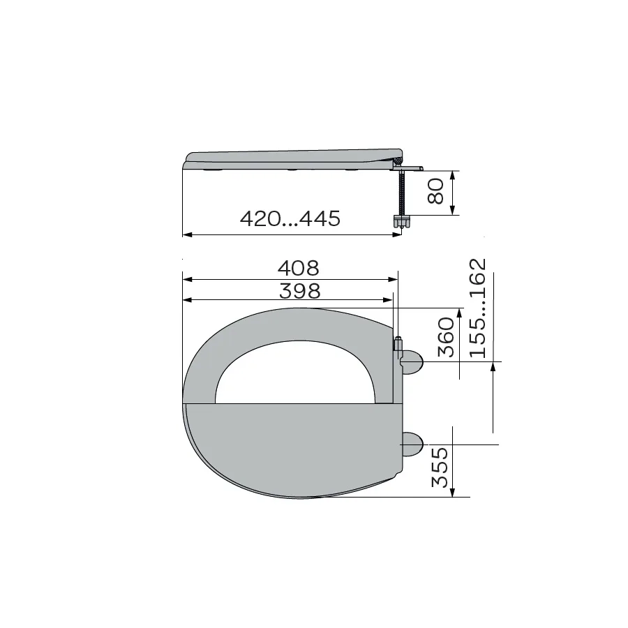 Сидіння унітазу ZERIX пластик 360х425 мм Біле Slim Duroplast Soft-close Quick release
