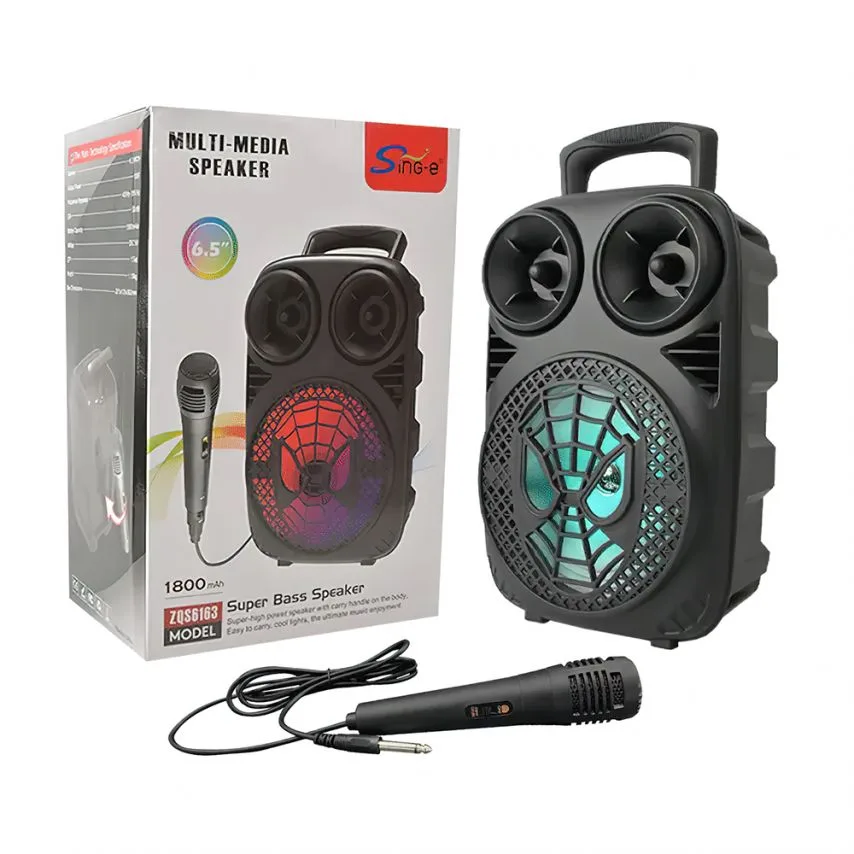 Портативна колонка Bluetooth 12W ABS 297х196х130 мм Чорна