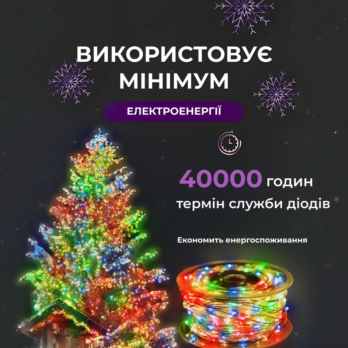 Гірлянда світлодіодна 1000 LED 100 м різнокольорова на пульті біла крапля