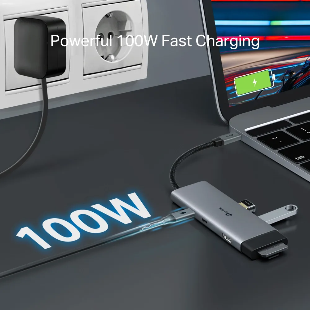 Хаб USB TP-LINK UH7020C USB-C > 2xUSB3.0/1xUSB-C/xHDMI/1xSD/1xmicroSD/1xPD 100Wh