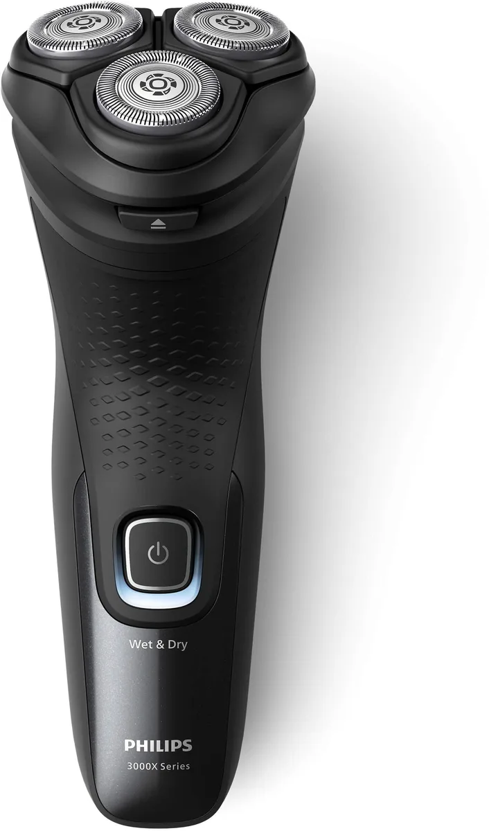 Електрична бритва Philips роторна Series 3000X, 3 бритвені головки, Li-Ion, для сухого та вологого гоління, з тримером, чорного ко