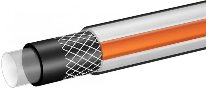 Садовий шланг Neo Tools Optima, 1/2", 50м, 4-шаровий, витримує тиск до 25 бар, температурний діапазон -20...+60°C.