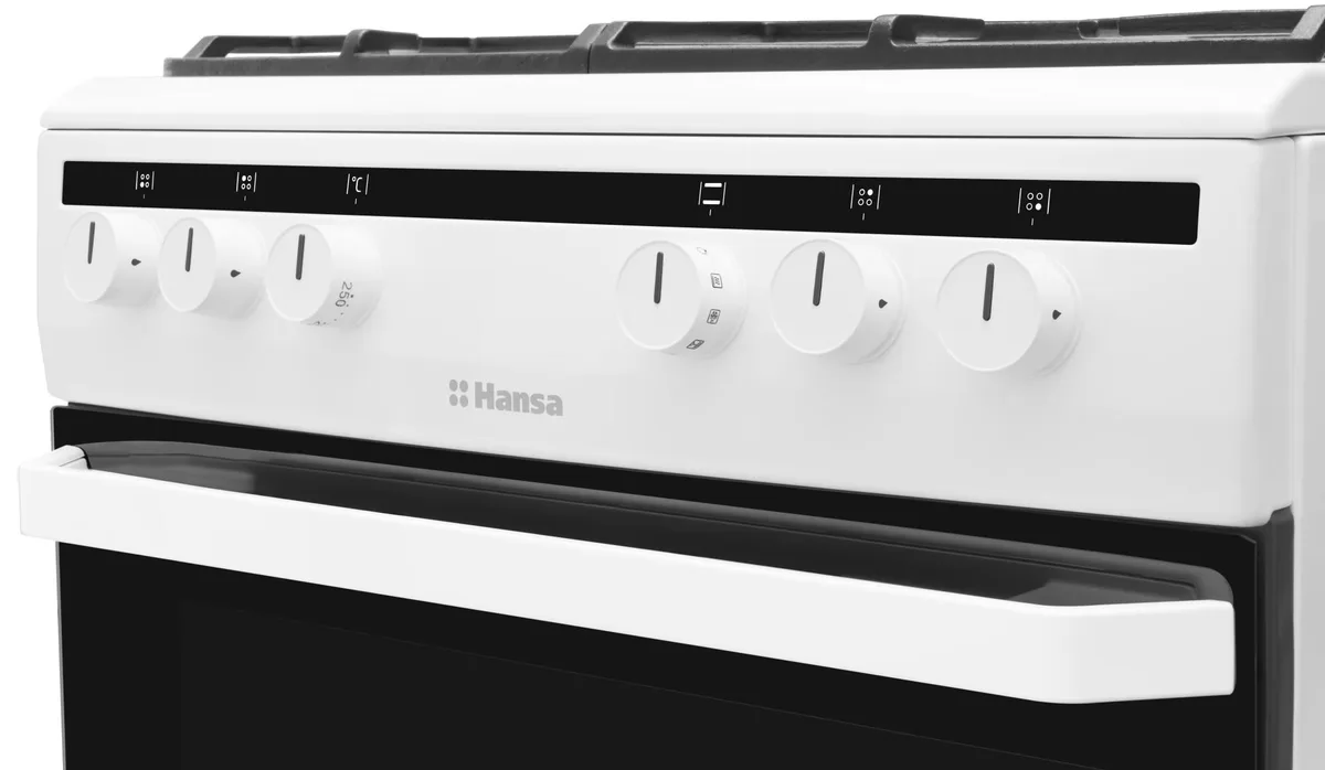 Комбінована плита Hansa 60х60см 62л чавун газова варильна поверхня з електричною духовкою для приготування їжі