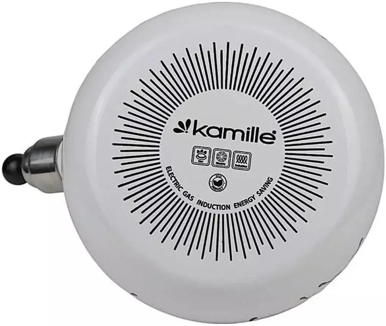 Чайник емальований Kamille сталь 2,5 л чорний зі свистком