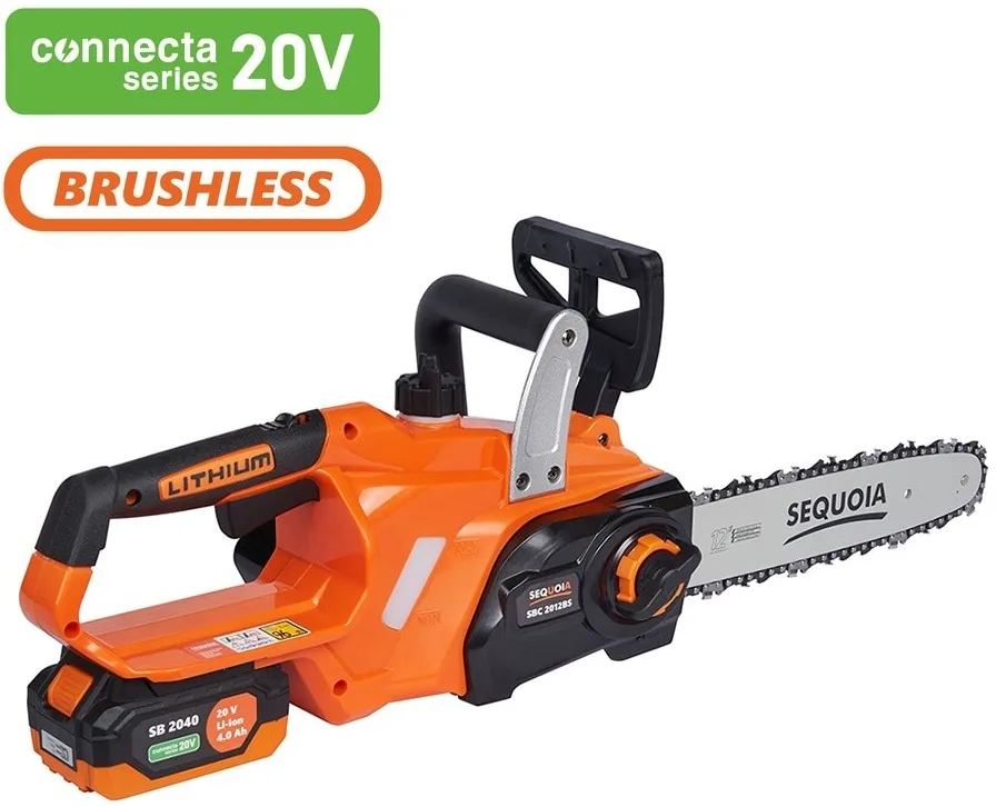 Акумуляторна ланцюгова пила SEQUOIA SBC2012BS-EV 20В, 1х4.0А·год, шина 30 см, 1/4", швидкість 6.0 м/с, вага 3.2 кг.