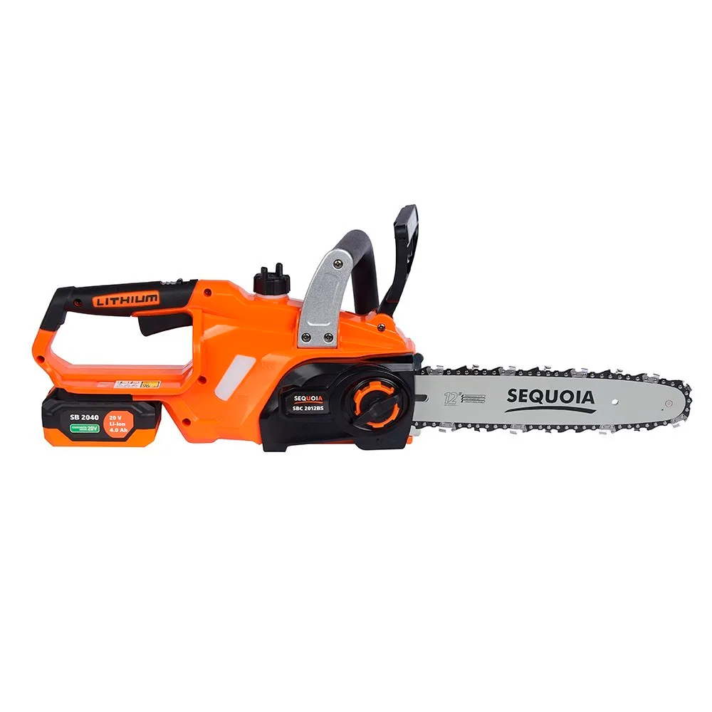 Акумуляторна ланцюгова пила SEQUOIA SBC2012BS-EV 20В, 1х4.0А·год, шина 30 см, 1/4", швидкість 6.0 м/с, вага 3.2 кг.