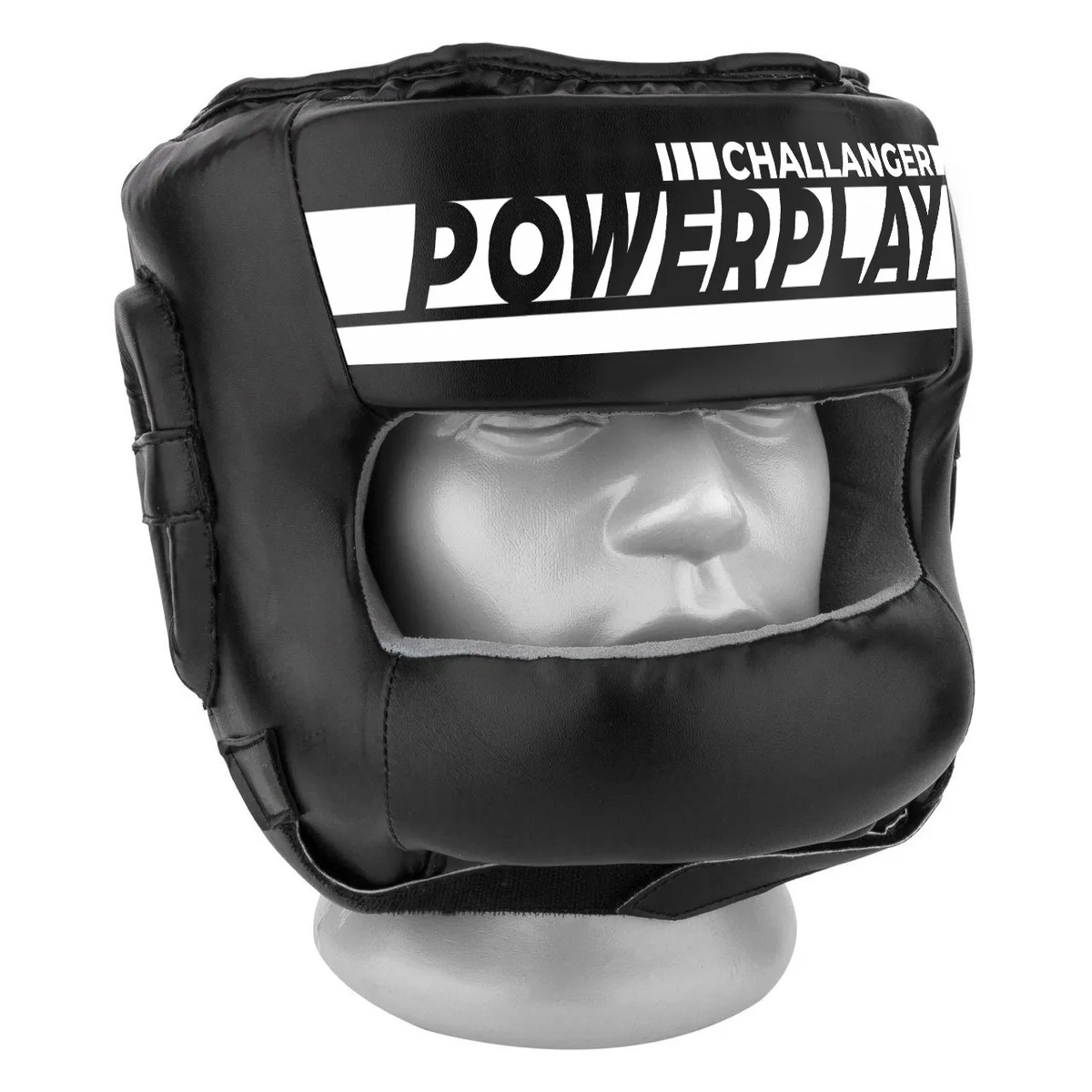 Боксерський шолом Active Point PU шкіра XL чорний з бампером