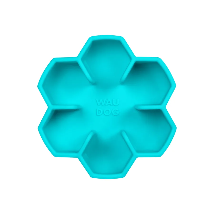Миска для повільного харчування WAUDOG Silicone 450 мл силіконова 16,6x16,6 см блакитна