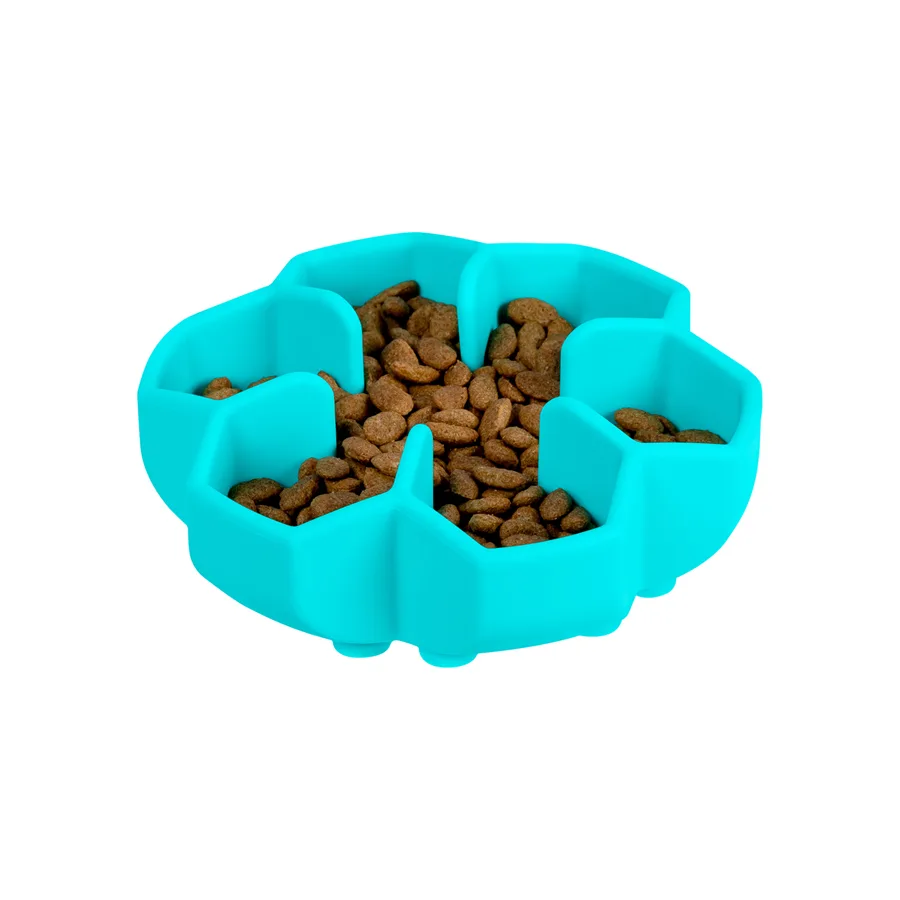 Миска для повільного харчування WAUDOG Silicone 450 мл силіконова 16,6x16,6 см блакитна