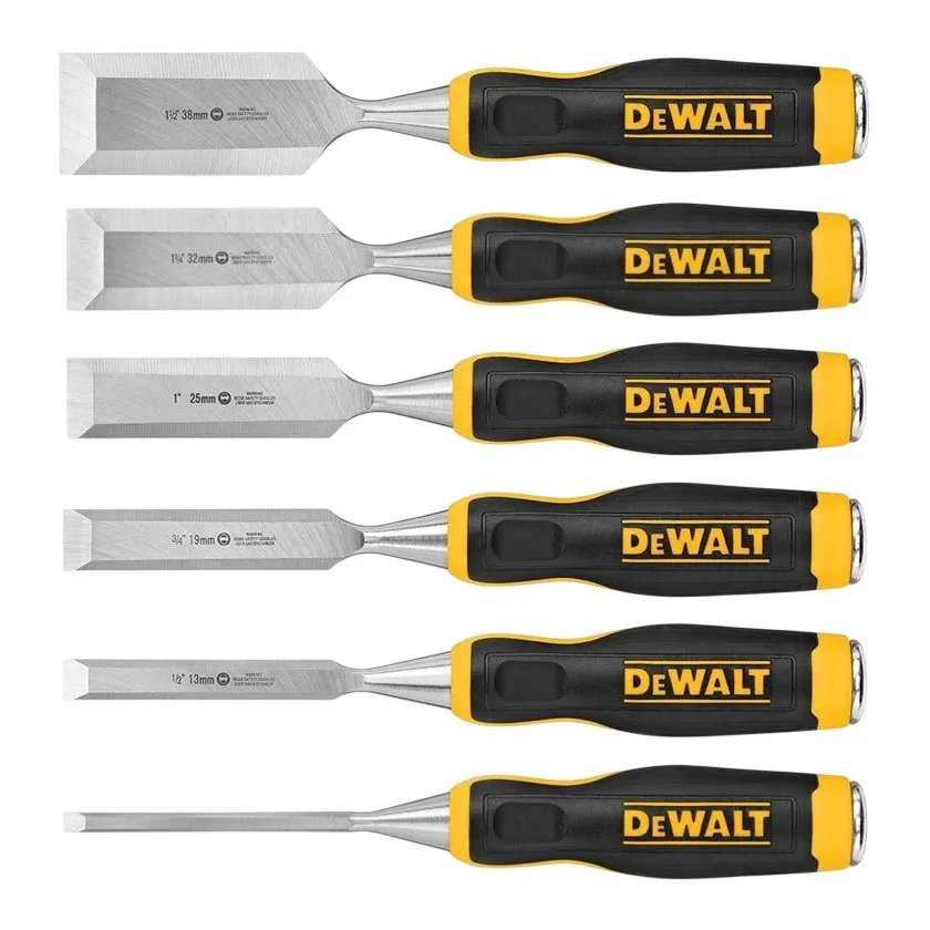 Набор стамесок DeWALT, 6 шт, размеры 6-13-19-25-32-38 мм, в кейсе