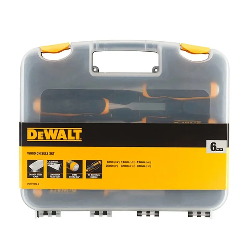 Набор стамесок DeWALT, 6 шт, размеры 6-13-19-25-32-38 мм, в кейсе