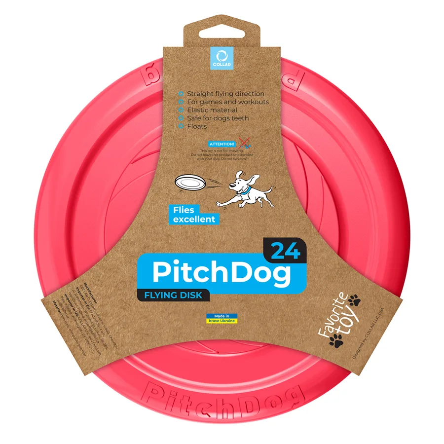 Ігрова тарілка PitchDog 24 см композитний полімер рожевий