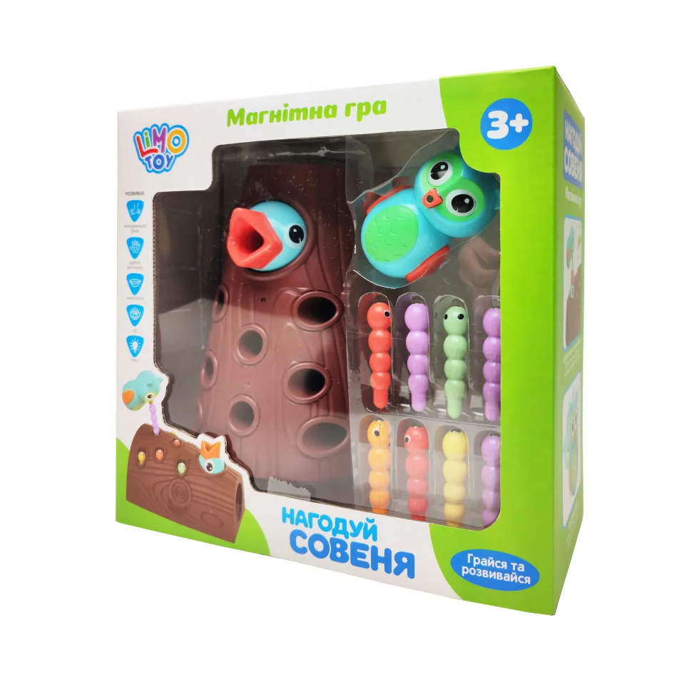 Магнитная игра Накорми совенка развивающая игрушка пластик 22,5х21,5х10,5 см разные цвета