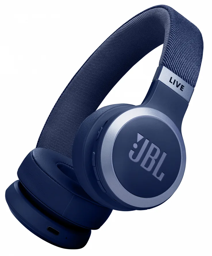 Наушники JBL беспроводные полноразмерные синие пластиковые 40 мм.