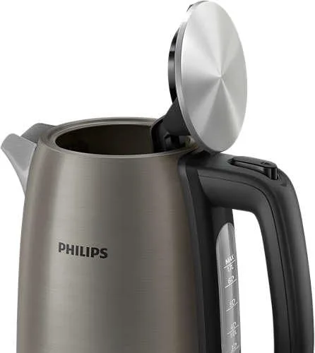 Электрочайник Philips Viva Series 17л, Strix, металлический, черный с медными акцентами