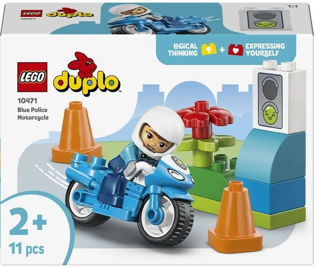 Конструктор LEGO DUPLO Town Синій поліцейський мотоцикл