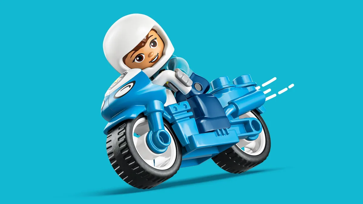 Конструктор LEGO DUPLO Town Синій поліцейський мотоцикл