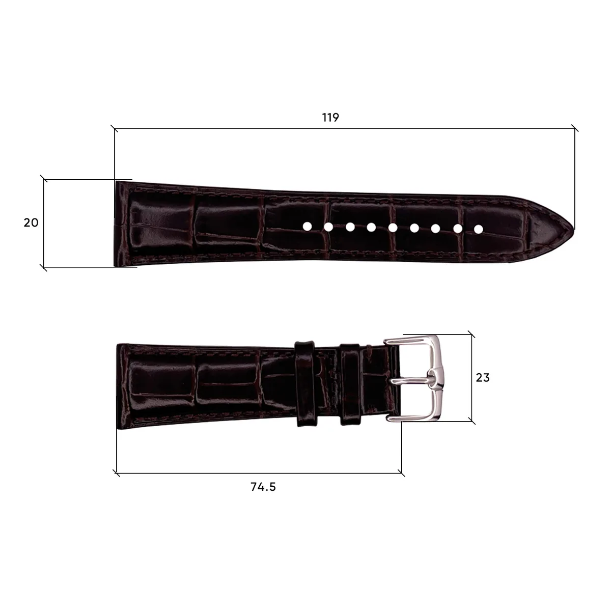 Шкіряний ремінець Modfit Premium 20х18 мм Коричневий