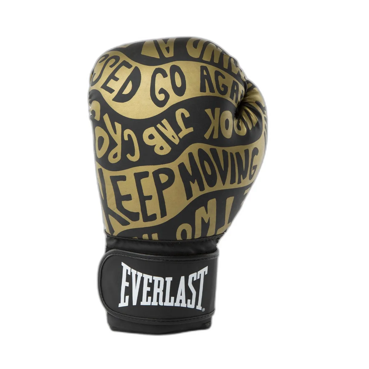 Боксерські рукавиці Everlast поліуретан 12 унцій чорний золотий