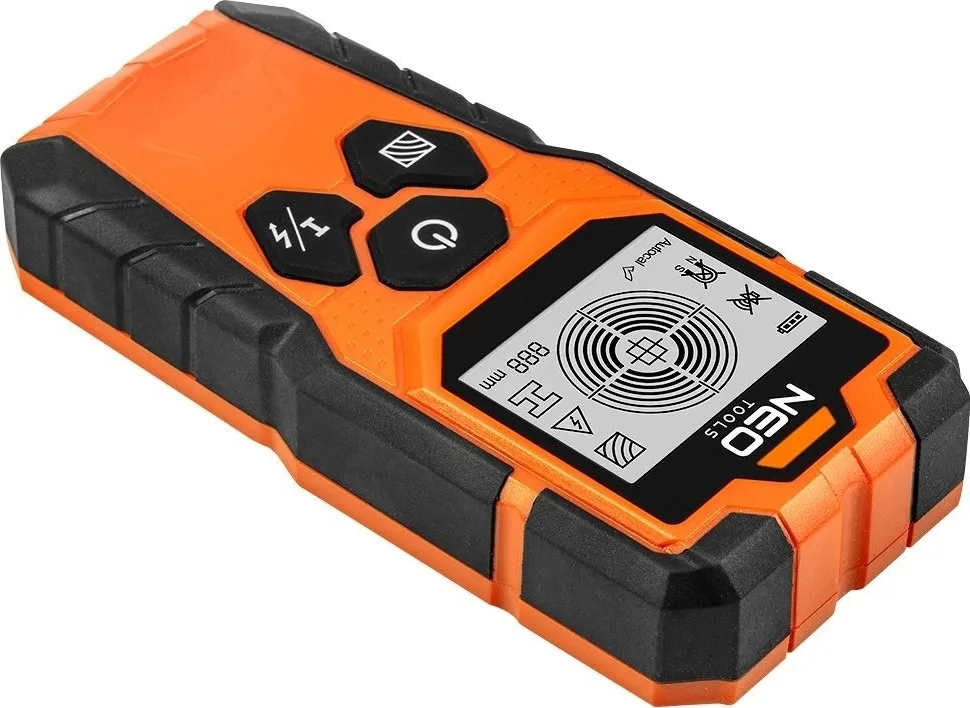 Детектор Neo Tools, діапазон 20-100 мм, захист IP54, з чохлом, вага 0.164 кг.