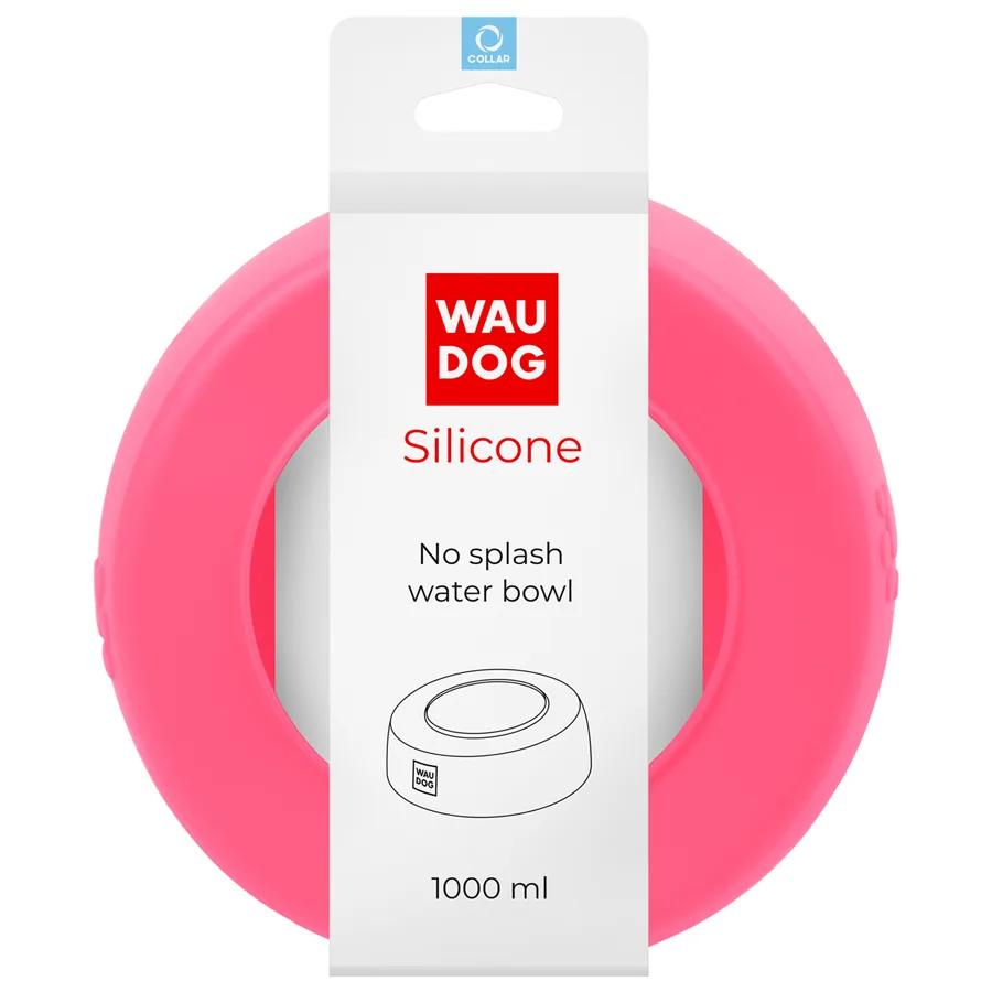Миска WAUDOG Silicone 1 л 185 мм силіконова рожевий