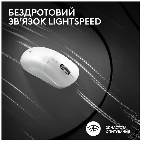 Миша Logitech Геймерська Біла Середня Бездротова Оптична 60 г