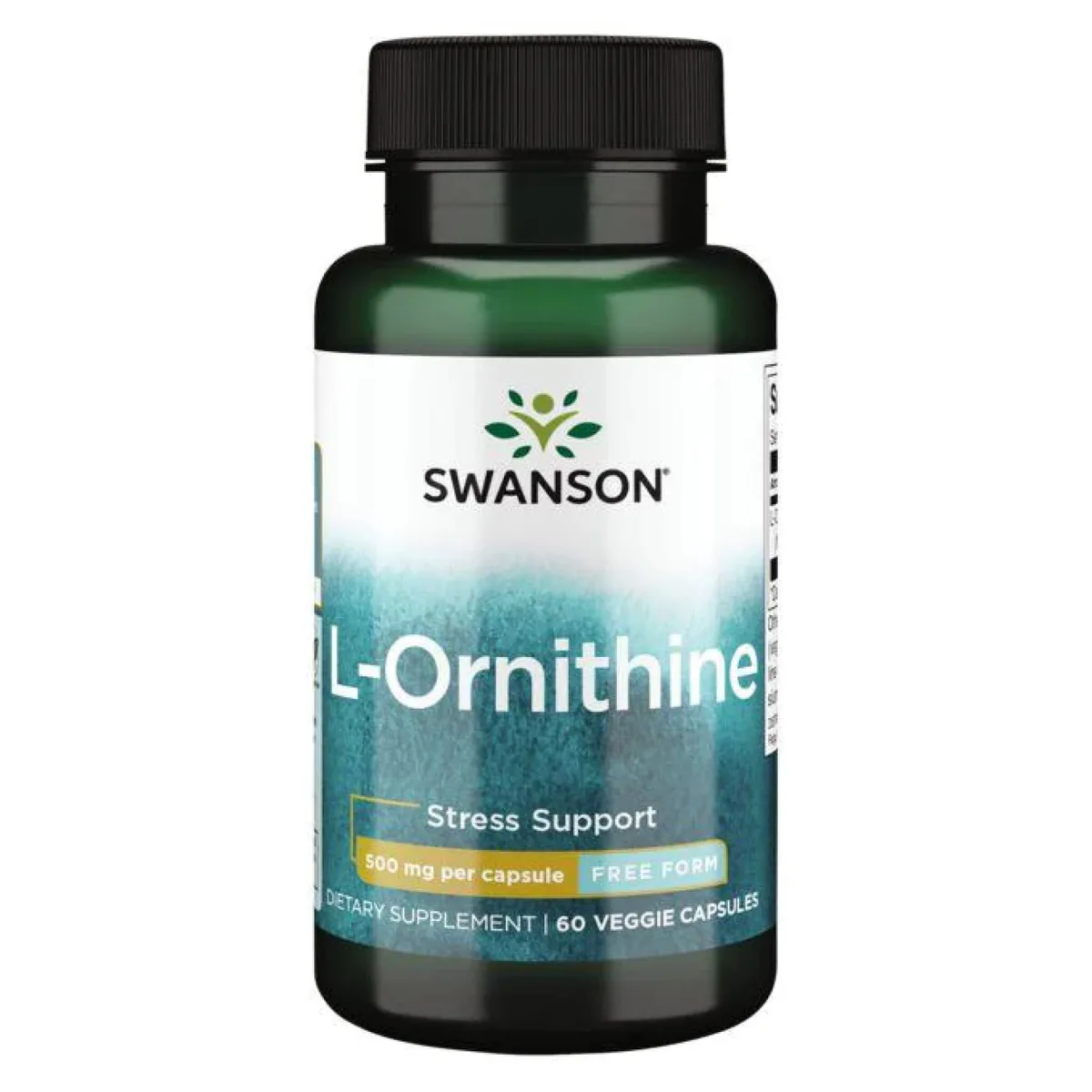 L-Ornithine 500mg 60 растительных капсул Swanson для поддержки вывода азота и стресса