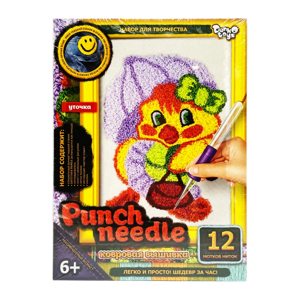 Набір для творчості Danko Toys Punch Needle килимкова вишивка 30х40 см Утка