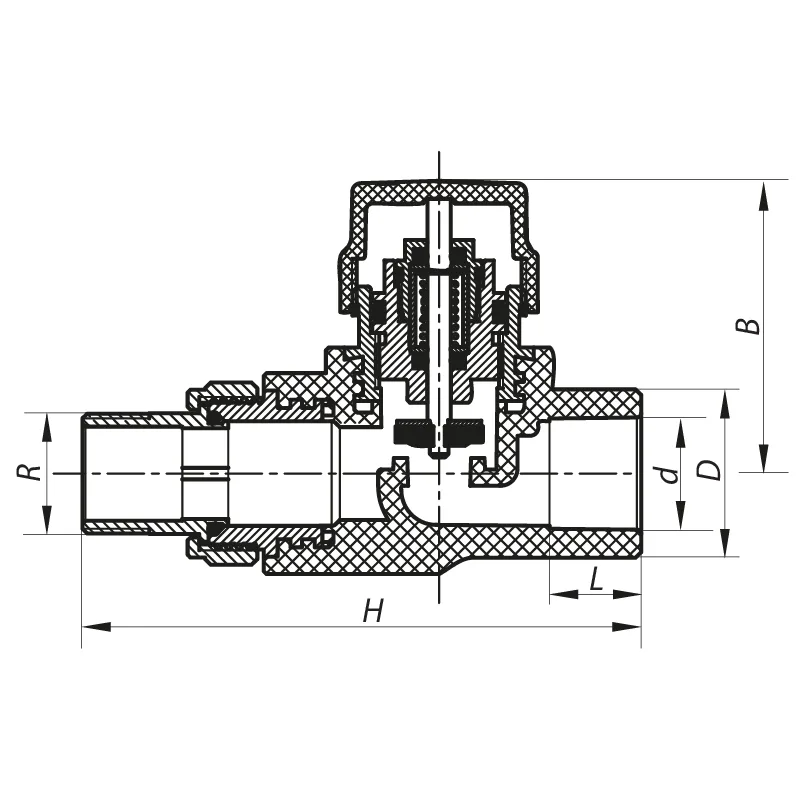 Кран термостатический KOER PPR 3/4 серый
