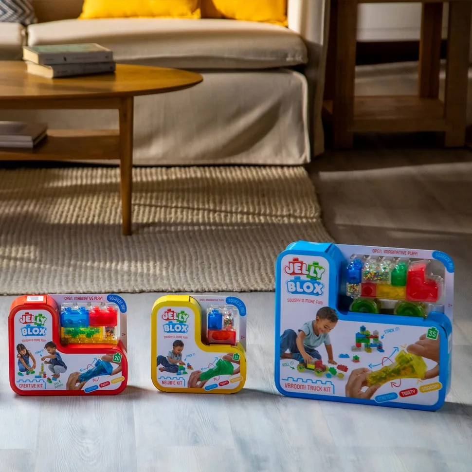 Дитячий сенсорний конструктор Jelly Blox еластичний 11 деталей кольорові
