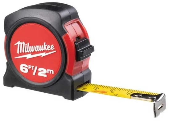 Рулетка Milwaukee АБС пластик 2 м красная черная