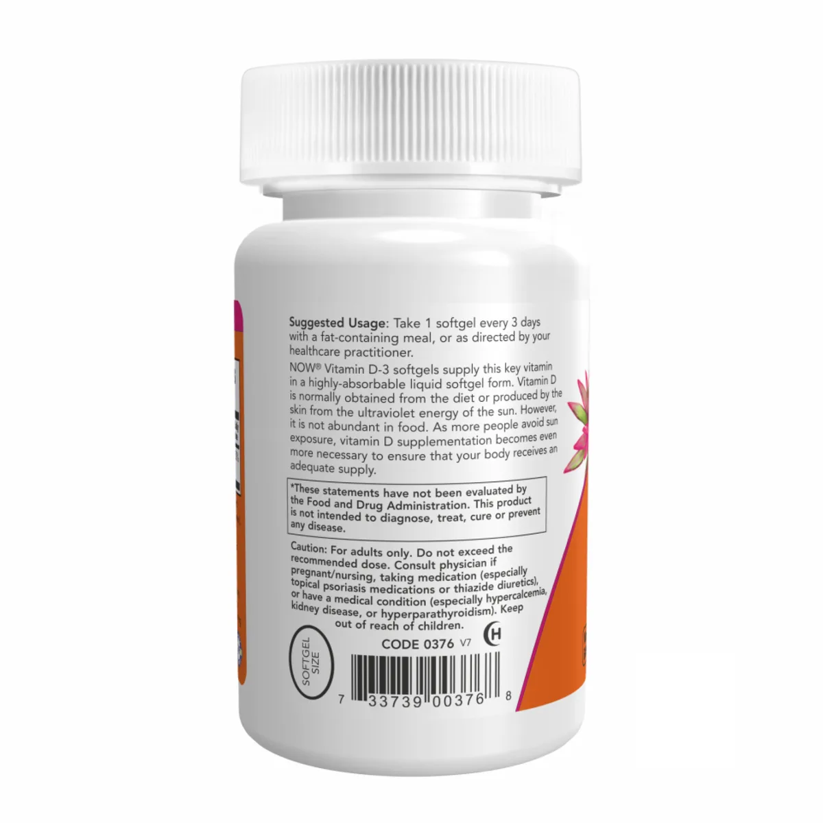 Вітамін D3 Now Foods 10000 IU 120 м'яких капсул без ГМО