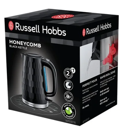 Електрочайник Russell Hobbs "Сотки" 1.7л, пластиковий, чорний.
