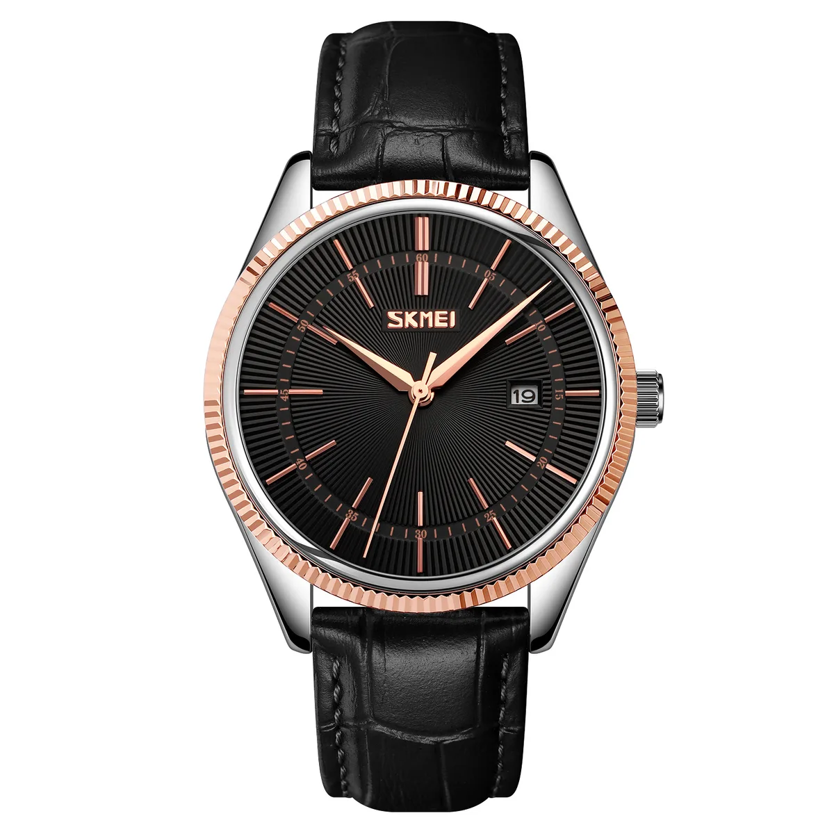 Годинники Skmei Rose-Gold 47х40 мм Чорні