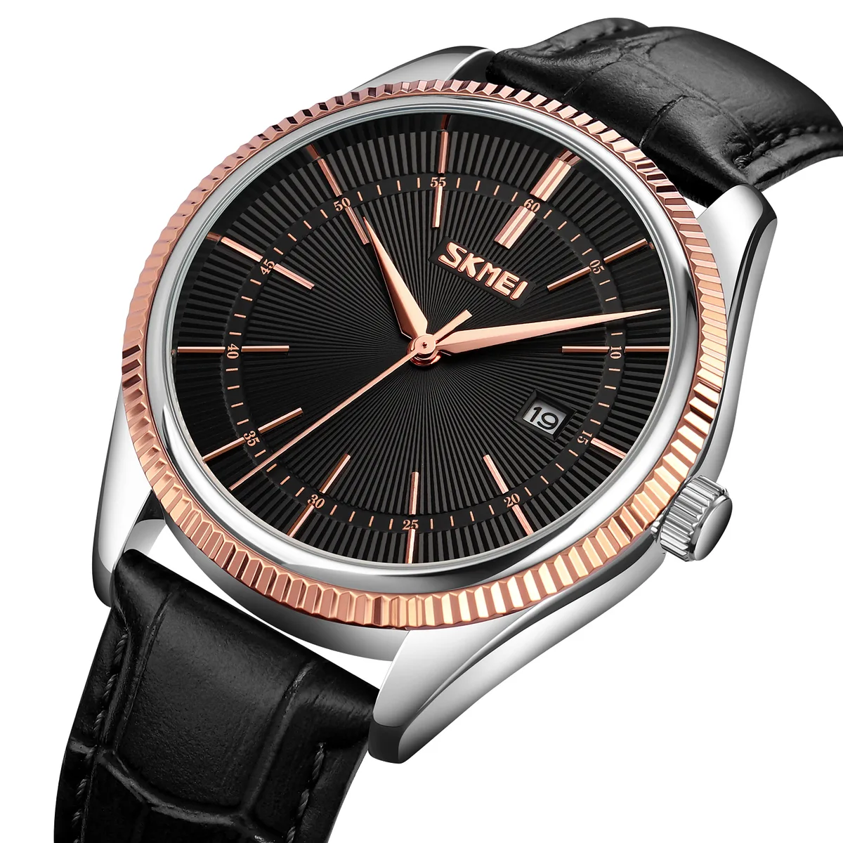 Годинники Skmei Rose-Gold 47х40 мм Чорні