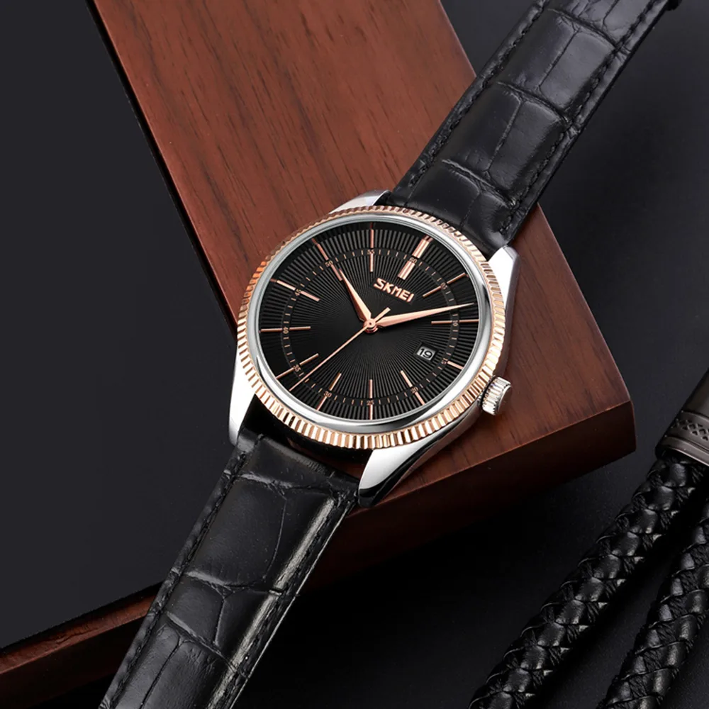 Годинники Skmei Rose-Gold 47х40 мм Чорні