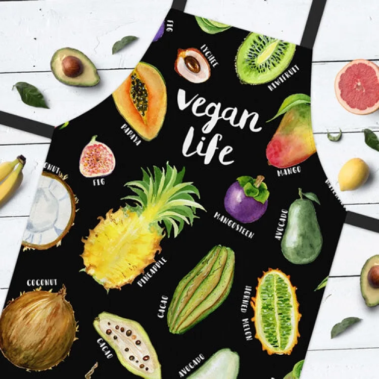 Фартух Vegan 50% бавовна 75х51 см Чорний
