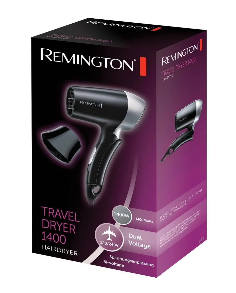 Фен Remington компактний 1400 Вт чорний з насадкою концентратора