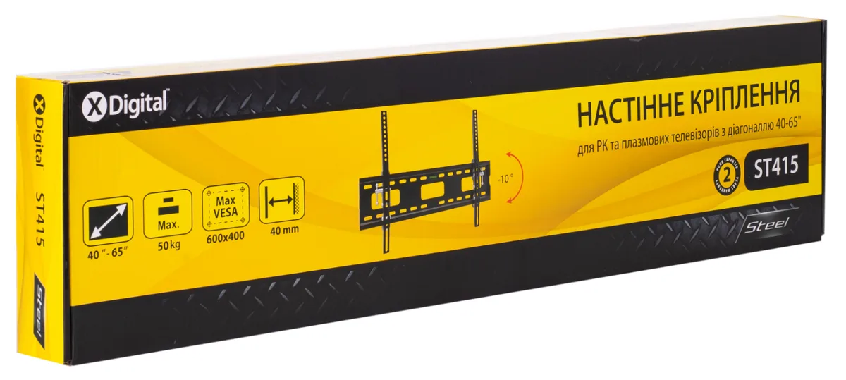 Кронштейн настінний X-Digital STEEL 40-65 дюймів чорний